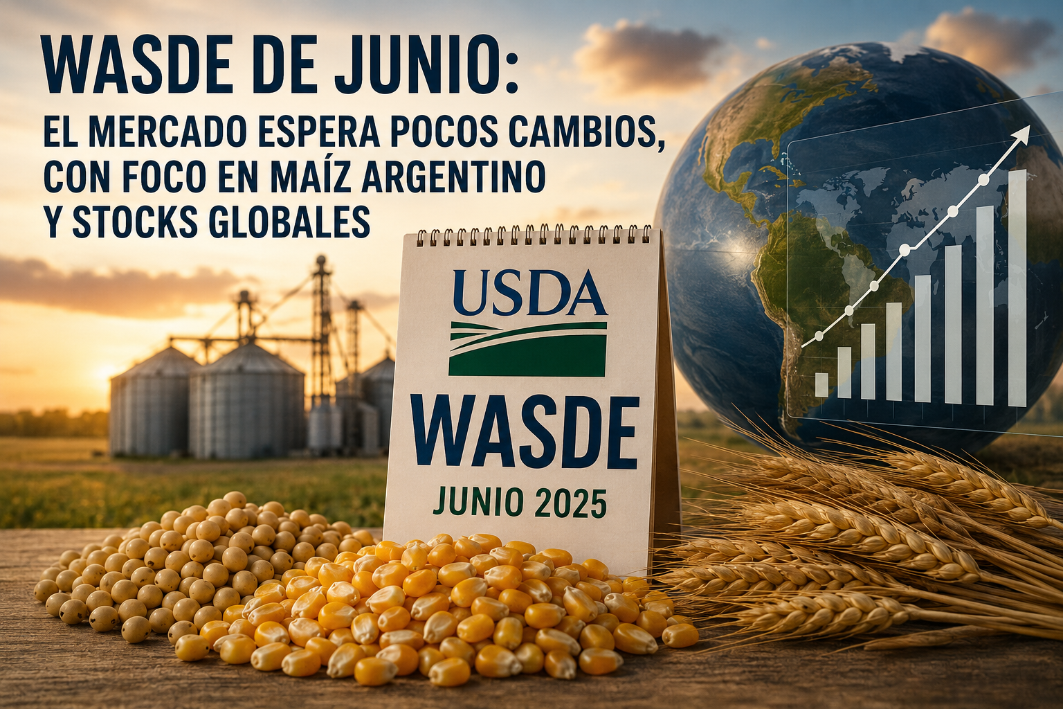 PREVIA WASDE DE JUNIO: EL MERCADO ESPERA POCOS CAMBIOS, CON FOCO EN MAÍZ ARGENTINO Y STOCKS GLOBALES